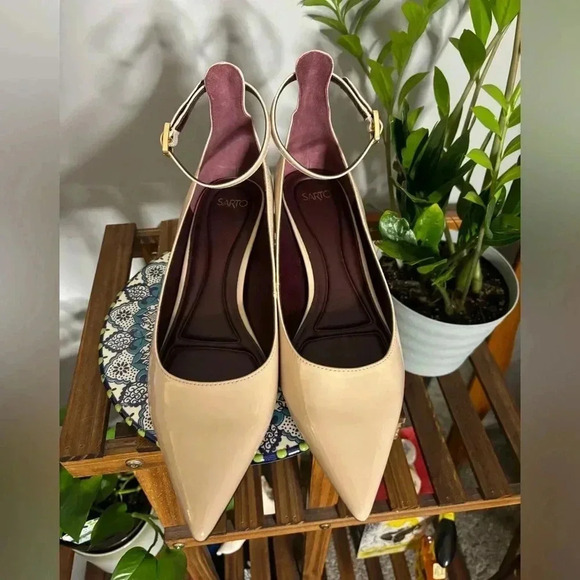 Sarto Vitale Patent Pointed Tie Ankle Strap - Picture 4 of 7